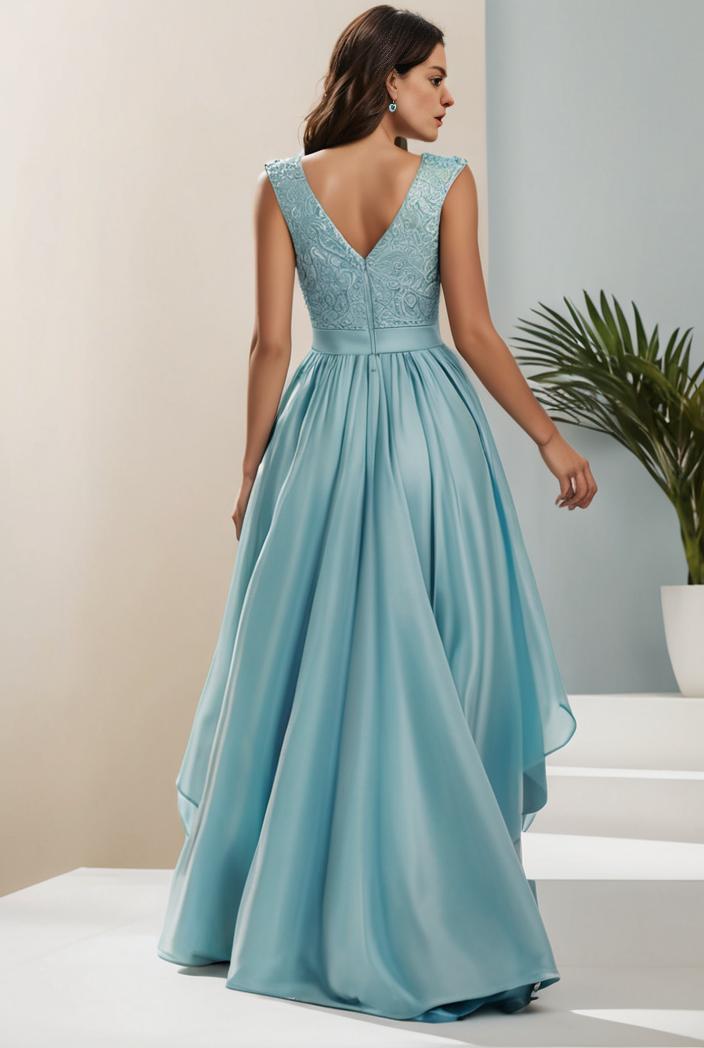 plus size sequin high low deep v neck tulle evening dresses 124621