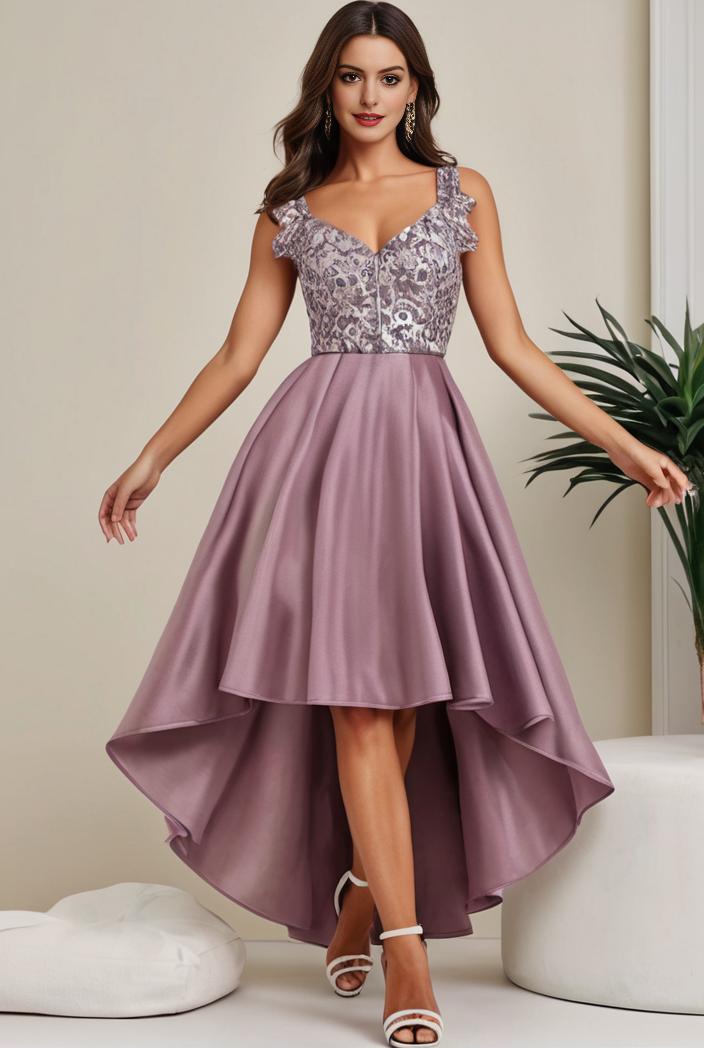 plus size sequin high low deep v neck tulle evening dresses 124644
