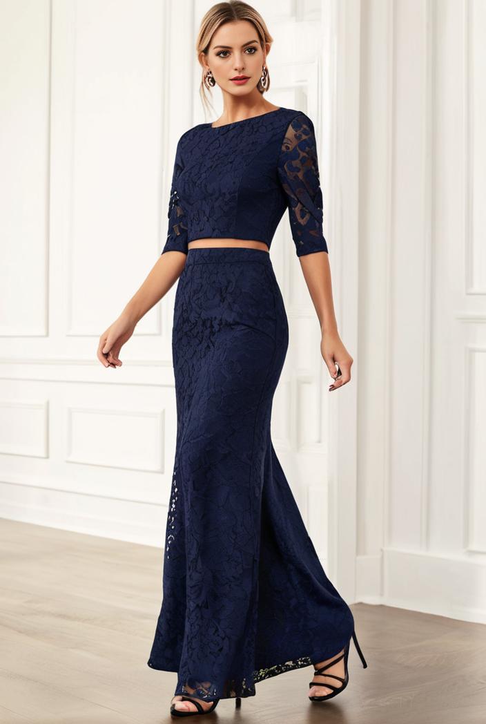 3 4 sleeve bodycon plunging back sequin evening dress 133138