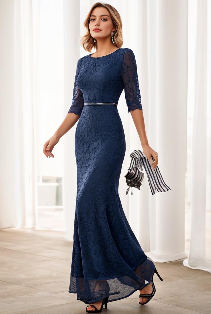 3 4 sleeve bodycon plunging back sequin evening dress 101893
