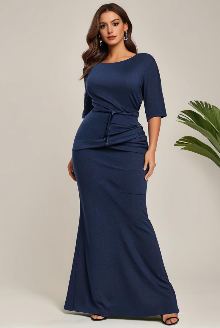 3 4 sleeve bodycon plunging back sequin evening dress 101903