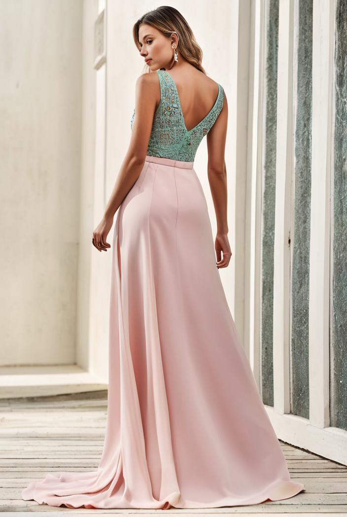 sleeveless v back tulle high low sequin appliques evening dresses 132928