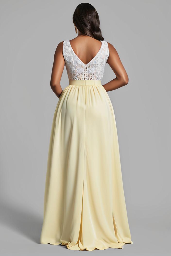 sleeveless v back tulle high low sequin appliques evening dresses 132975