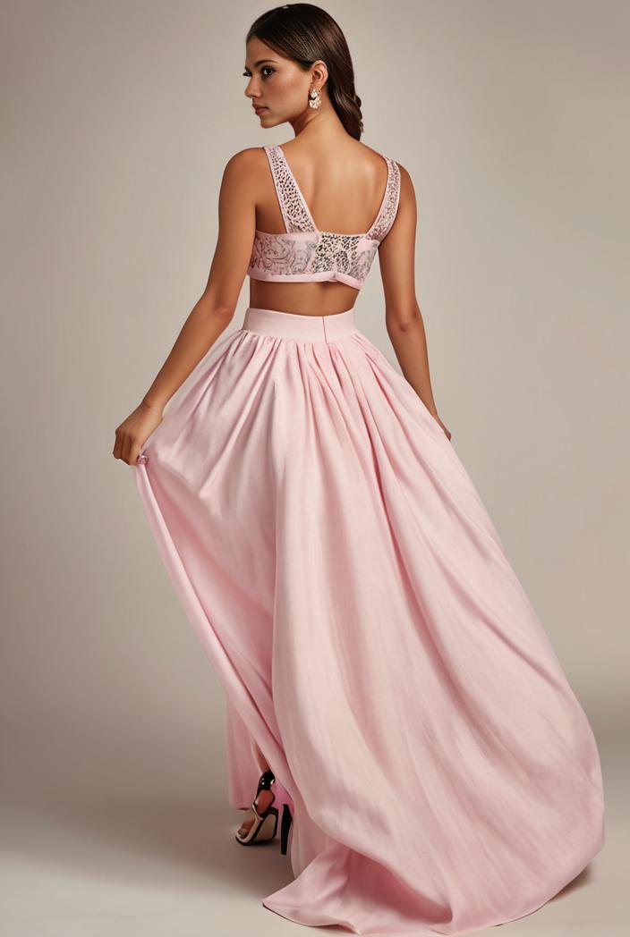 sleeveless v back tulle high low sequin appliques evening dresses 132986