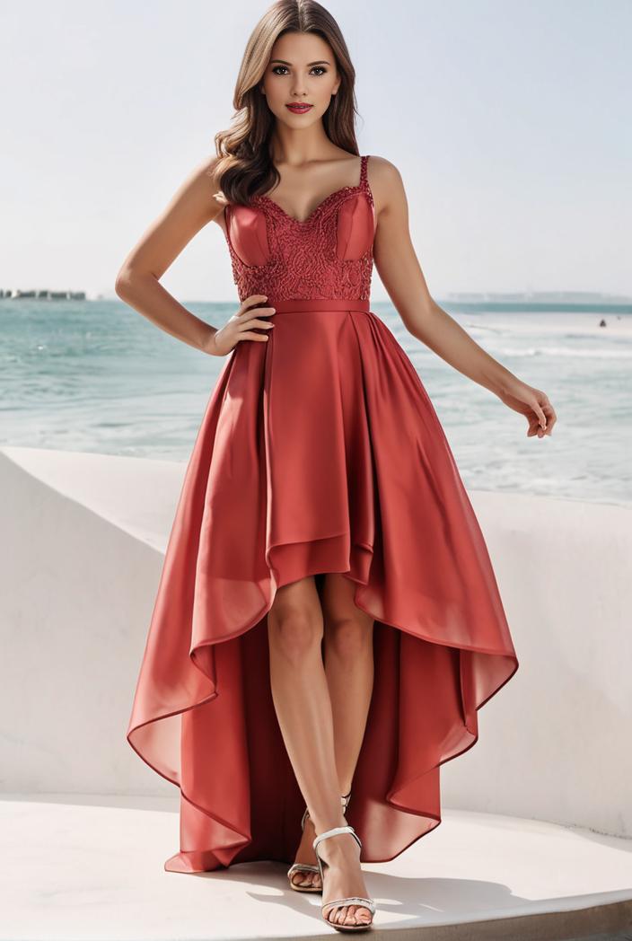 sleeveless v back tulle high low sequin appliques evening dresses 132990