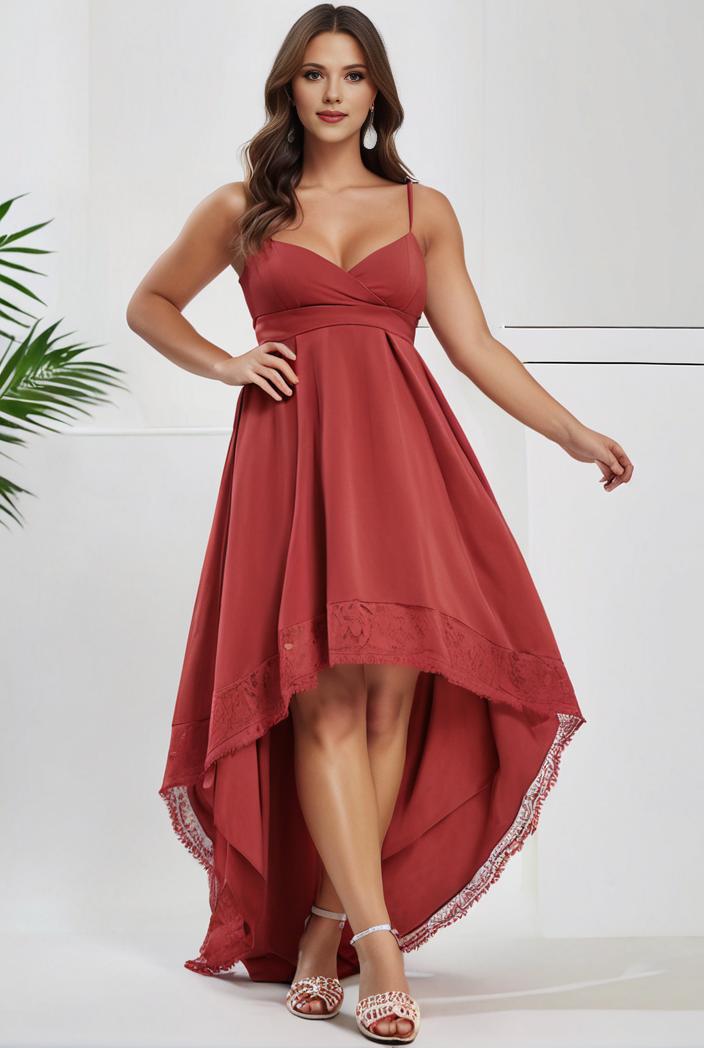 sleeveless v back tulle high low sequin appliques evening dresses 132991