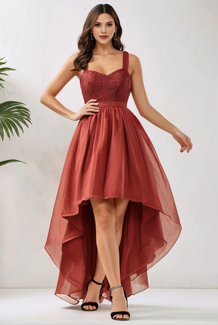 sleeveless v back tulle high low sequin appliques evening dresses 132992