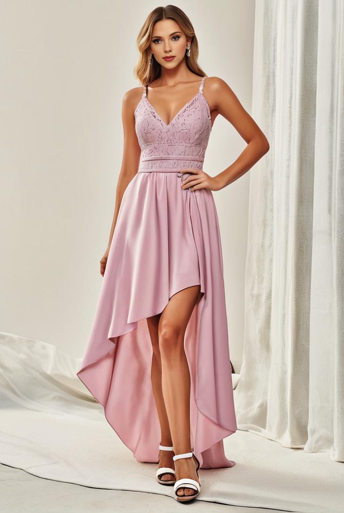 sleeveless v back tulle high low sequin appliques evening dresses 133003