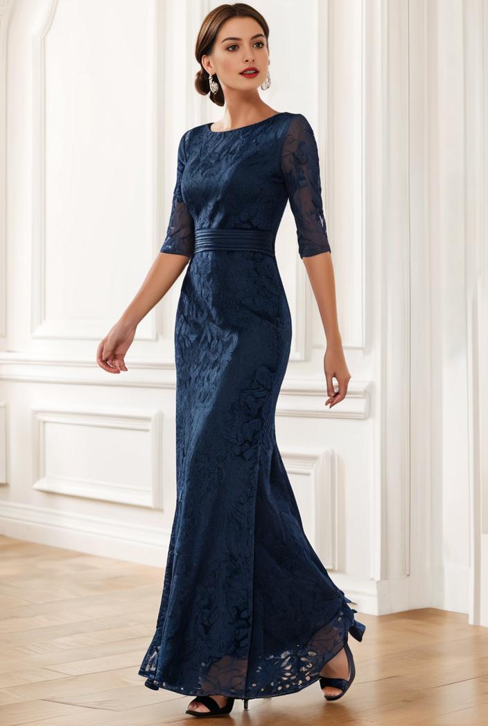 3 4 sleeve bodycon plunging back sequin evening dress 120653
