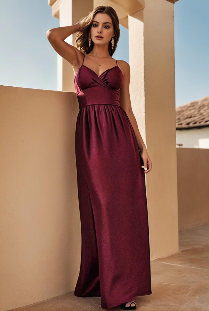 spaghetti strap 2 in 1 sheer evening dress 136247