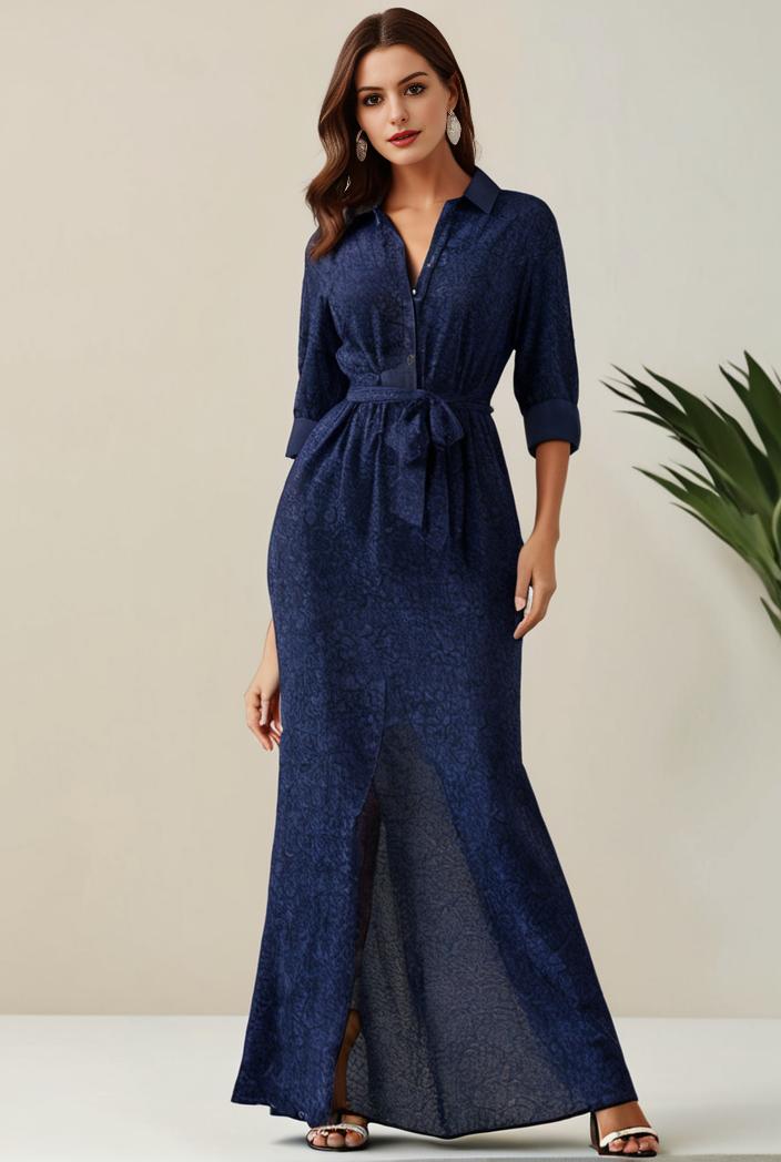 3 4 sleeve bodycon plunging back sequin evening dress 107855