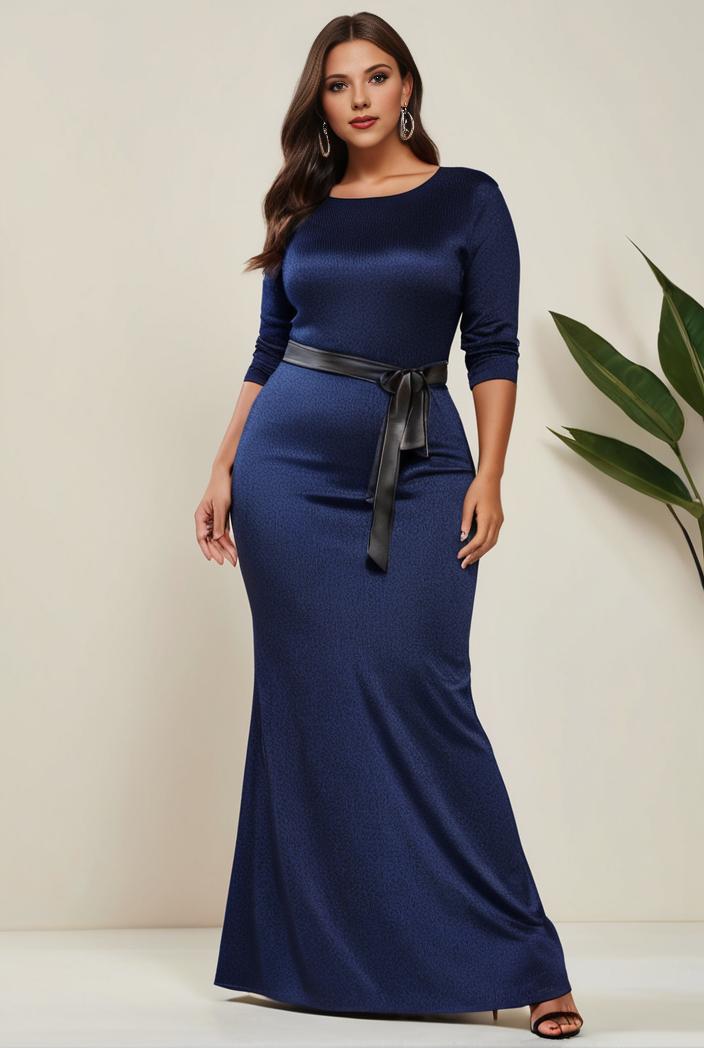 3 4 sleeve bodycon plunging back sequin evening dress 136917