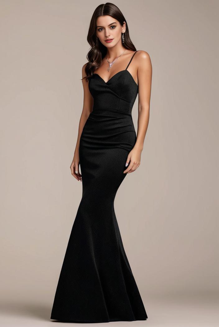 glitter spaghetti strap u veck open back bodycon stretchy evening dress 113029
