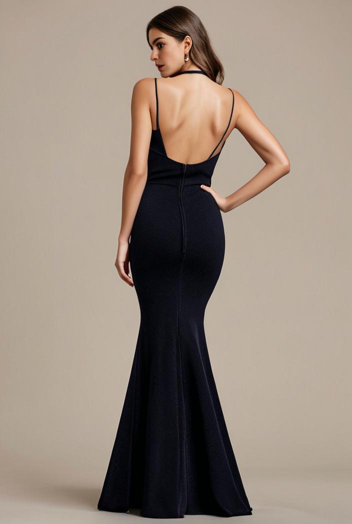glitter spaghetti strap u veck open back bodycon stretchy evening dress 113042