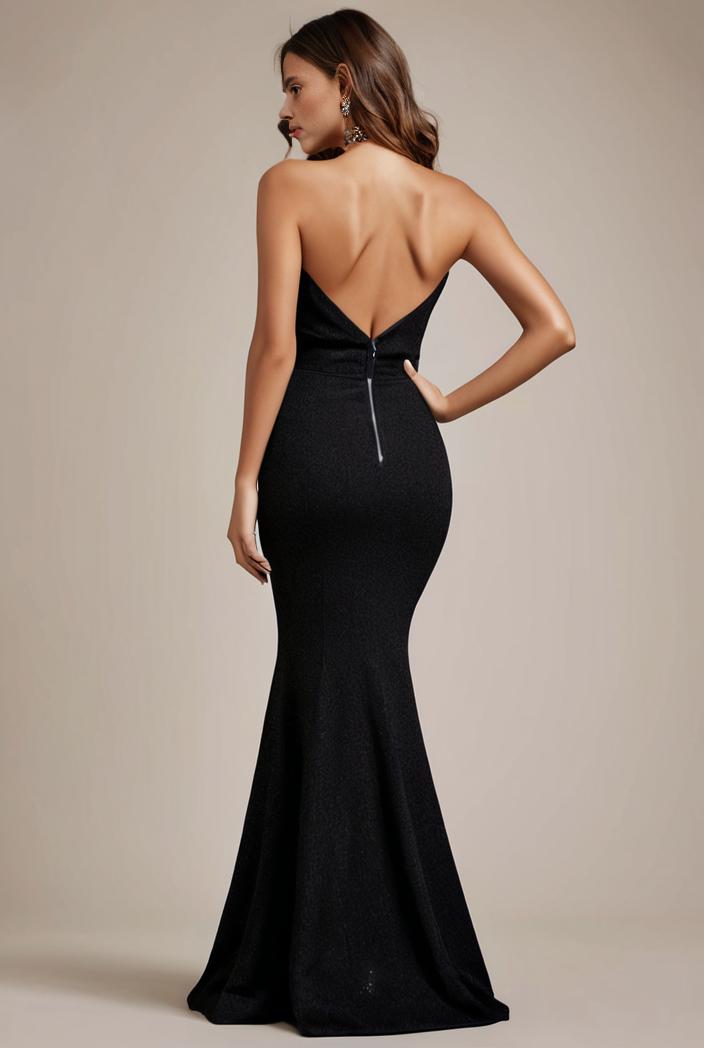 glitter spaghetti strap u veck open back bodycon stretchy evening dress 142109