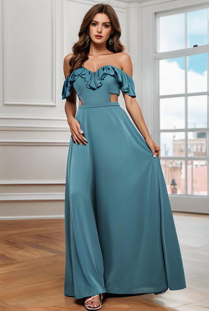 off shoulder spaghetti strap a line maternity dress 114684