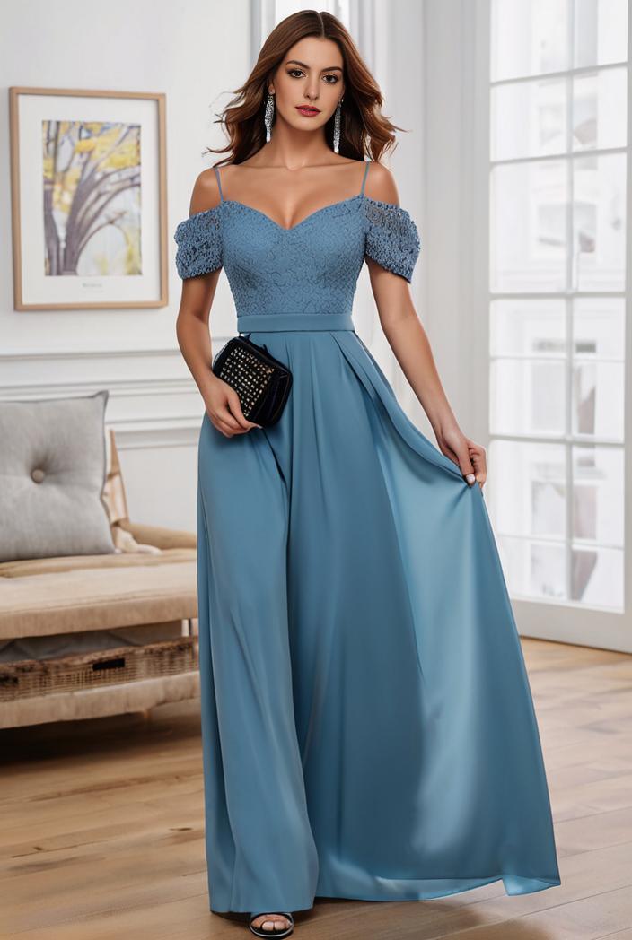 off shoulder spaghetti strap a line maternity dress 114687