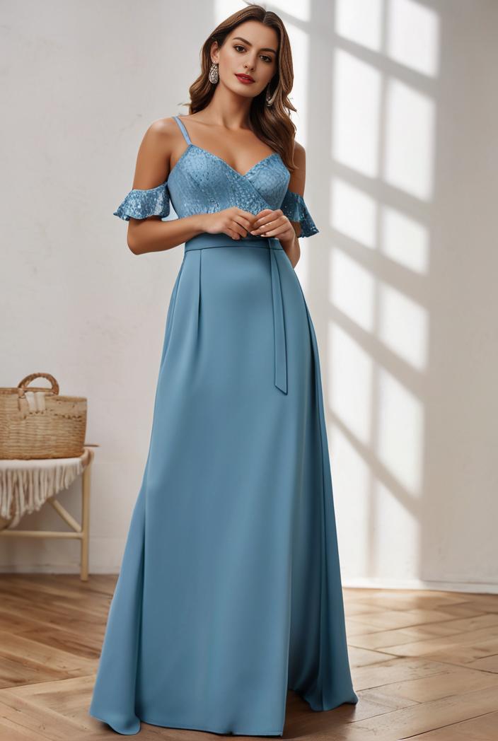 off shoulder spaghetti strap a line maternity dress 114696