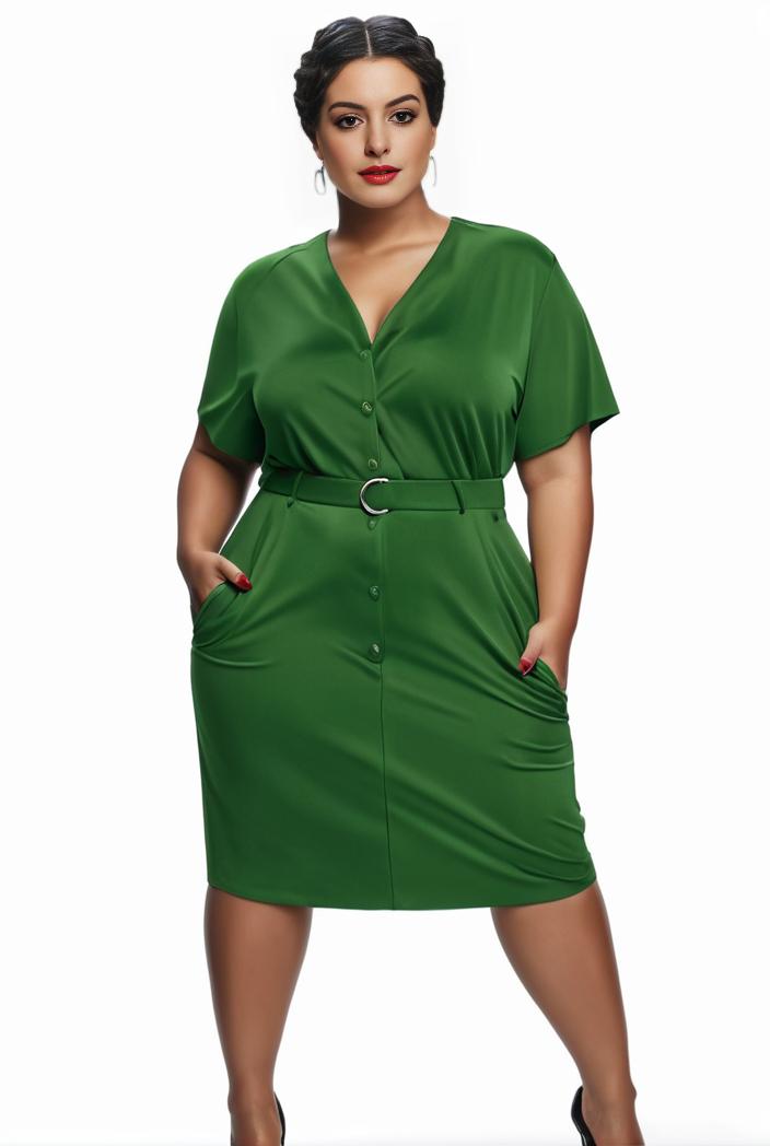 plus size faith letter print short sleeve midi dress with pockets women s plus slight stretch casual dress 116298
