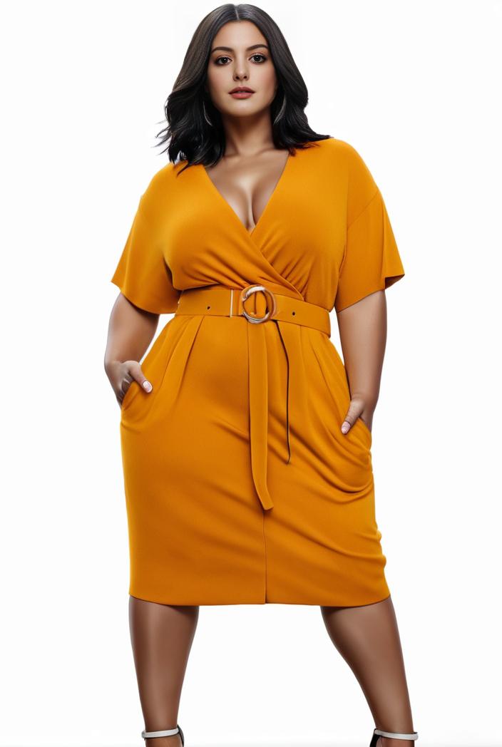 plus size faith letter print short sleeve midi dress with pockets women s plus slight stretch casual dress 116306