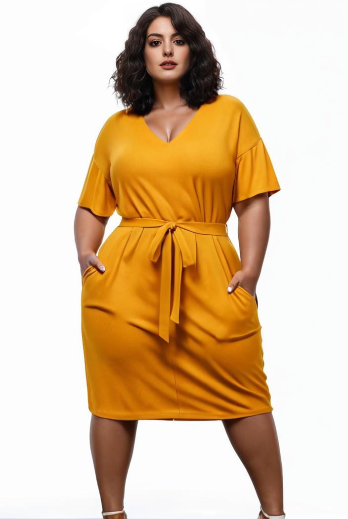 plus size faith letter print short sleeve midi dress with pockets women s plus slight stretch casual dress 116308