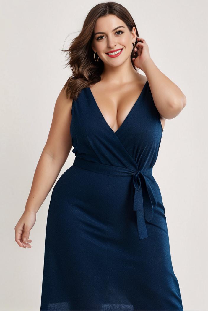 plus size shiny v neck side slit formal evening dress 118386