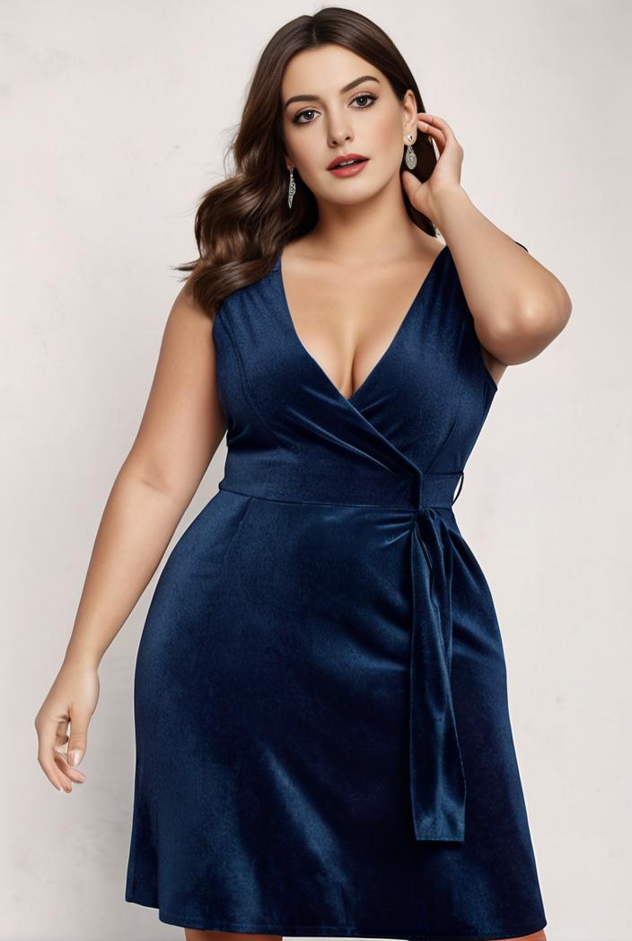 plus size shiny v neck side slit formal evening dress 118392