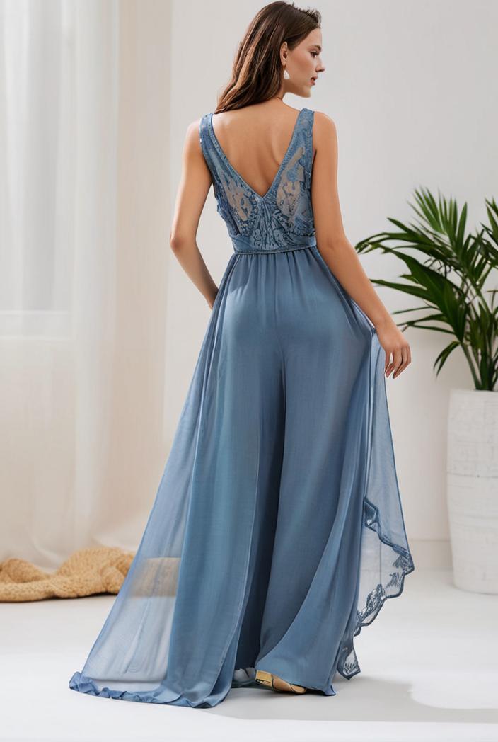 plus size sequin high low deep v neck tulle evening dresses 147033