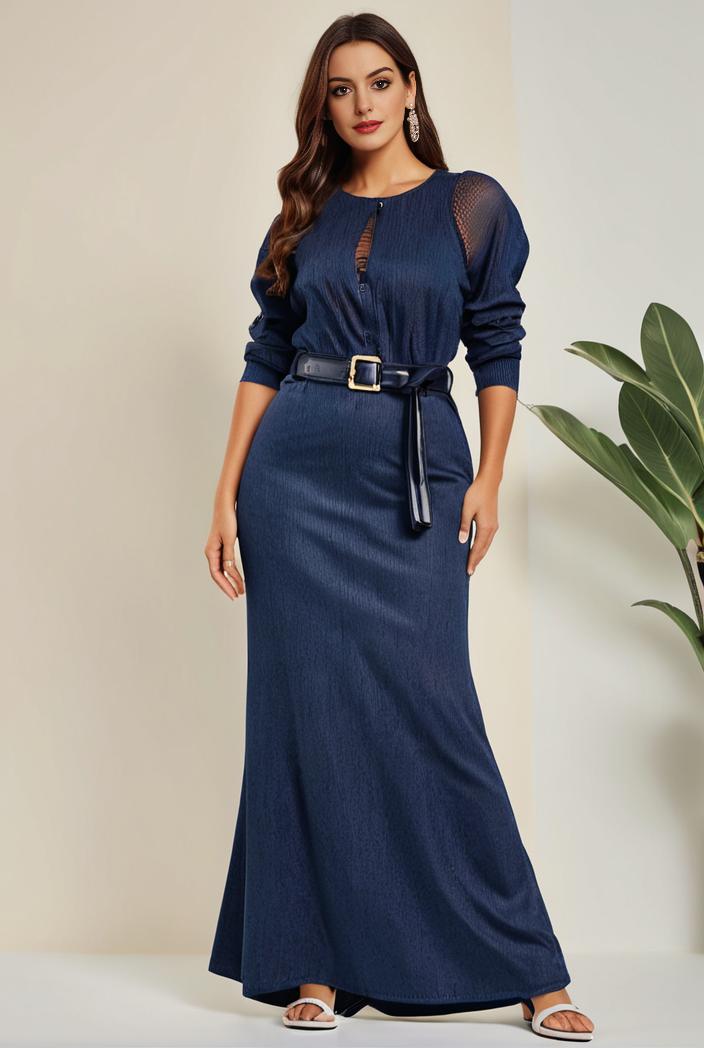 3 4 sleeve bodycon plunging back sequin evening dress 126612