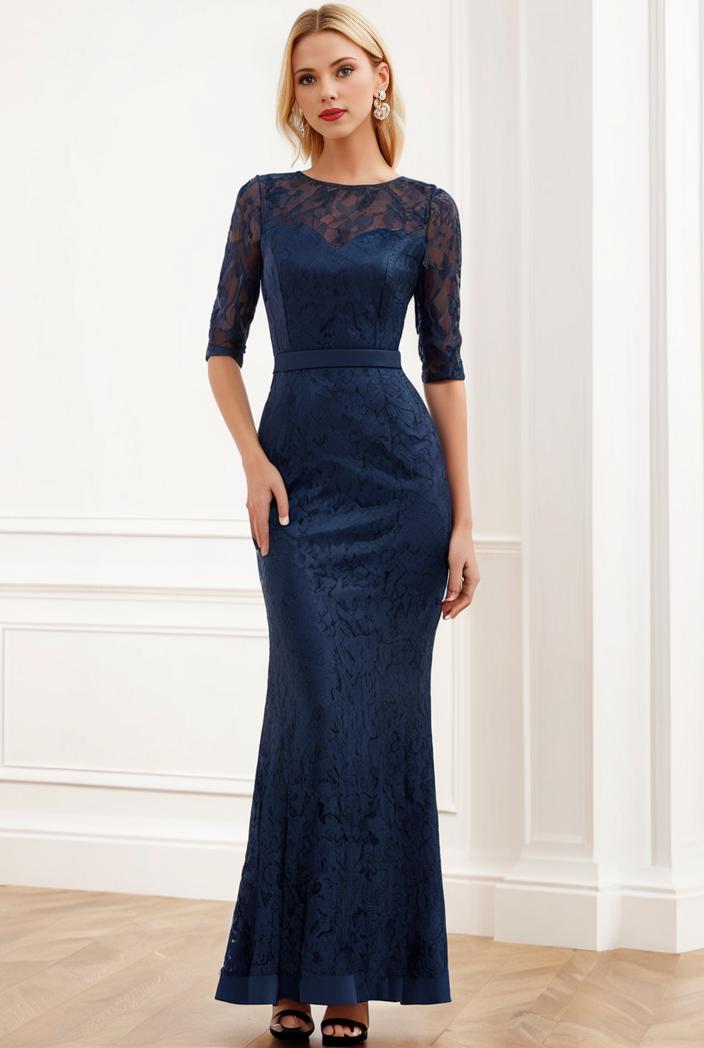 3 4 sleeve bodycon plunging back sequin evening dress 105763