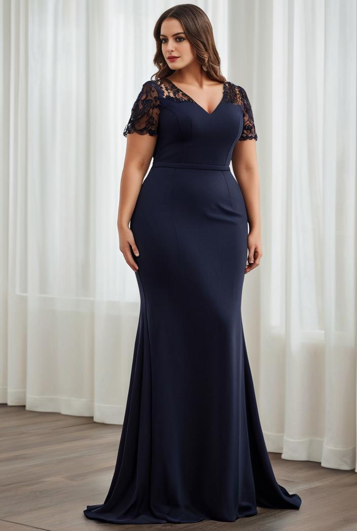 deep v neck sequin short sleeve high side front slit mother of the bride dress 128301