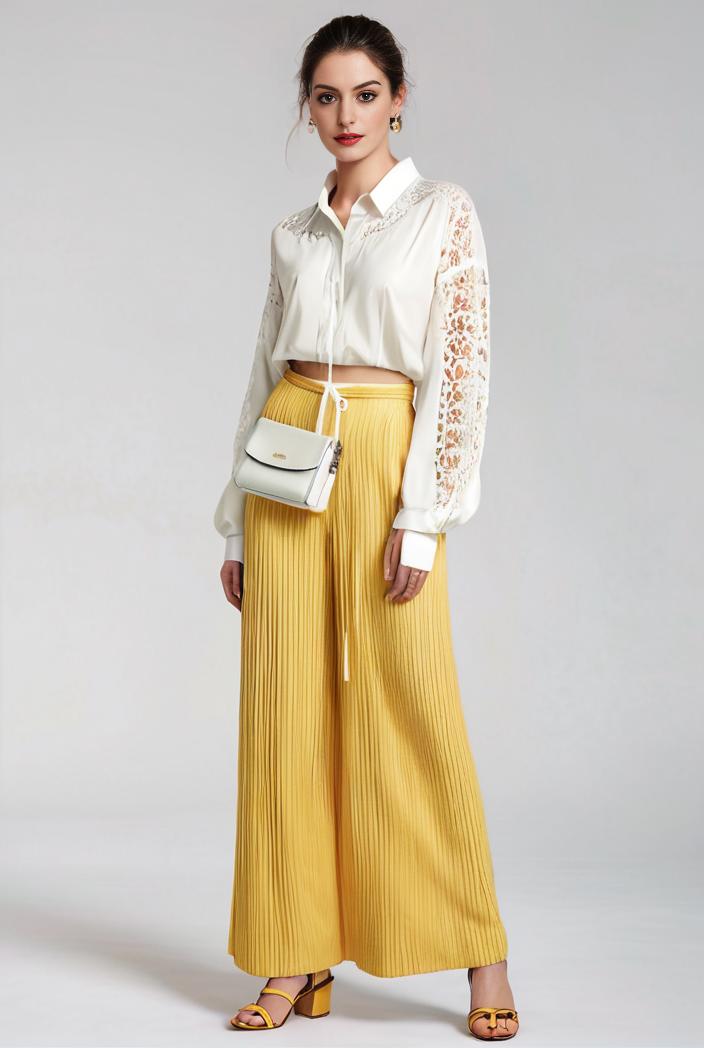 pleated high waist commuting temperament maxi dress 133792