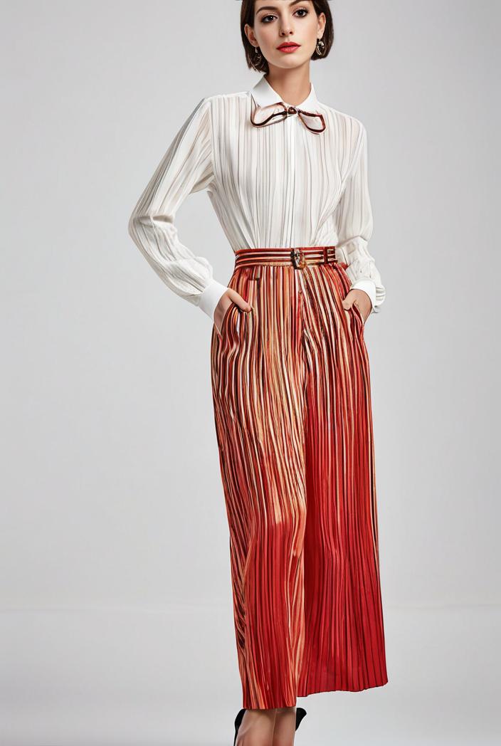 pleated high waist commuting temperament maxi dress 133797