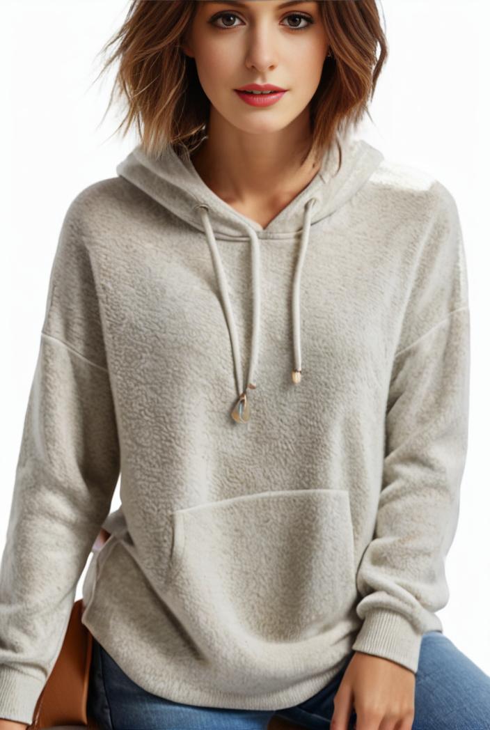 plus size casual hoodie women s plus solid ribbed long sleeve slight stretch hoodie drawstring sweatshirt 134751