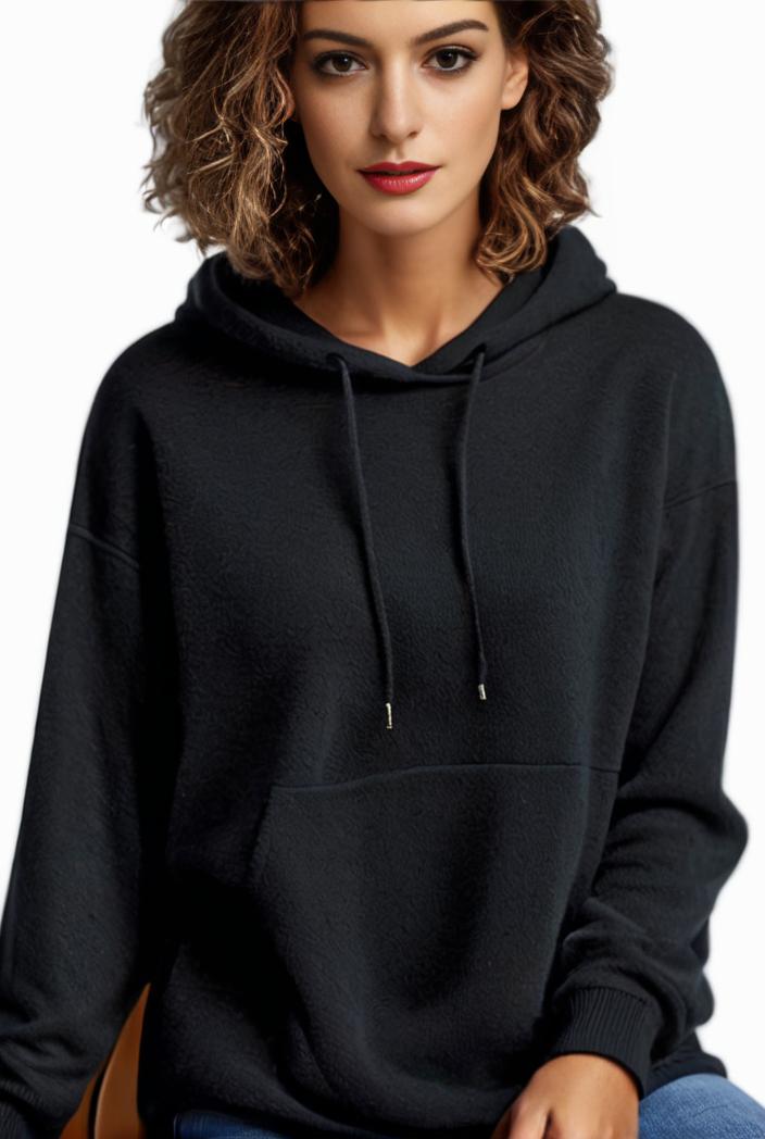 plus size casual hoodie women s plus solid ribbed long sleeve slight stretch hoodie drawstring sweatshirt 134759