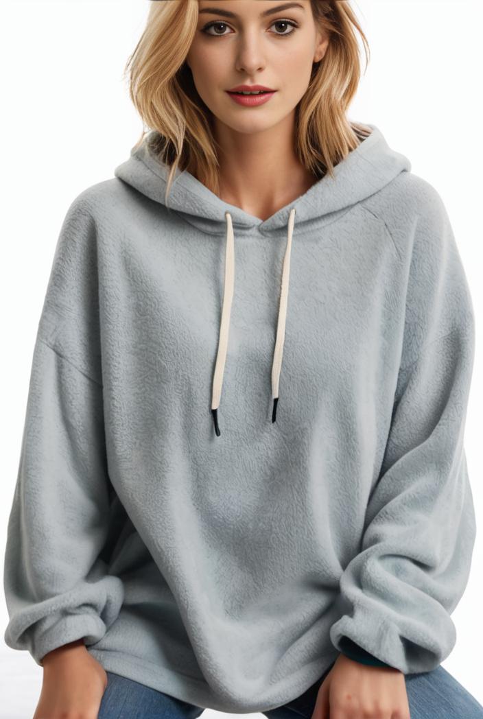 plus size casual hoodie women s plus solid ribbed long sleeve slight stretch hoodie drawstring sweatshirt 134772