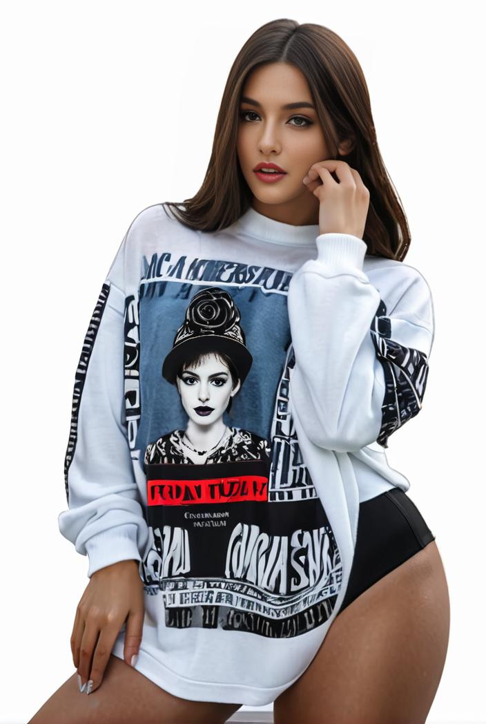 plus size casual sweatshirt women s plus graphic letter print long sleeve round neck slight stretch sweatshirt 134815