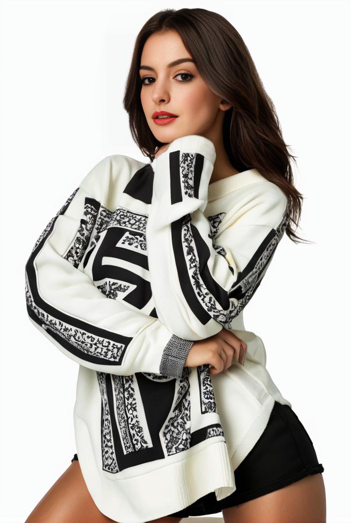plus size casual sweatshirt women s plus graphic letter print long sleeve round neck slight stretch sweatshirt 134818