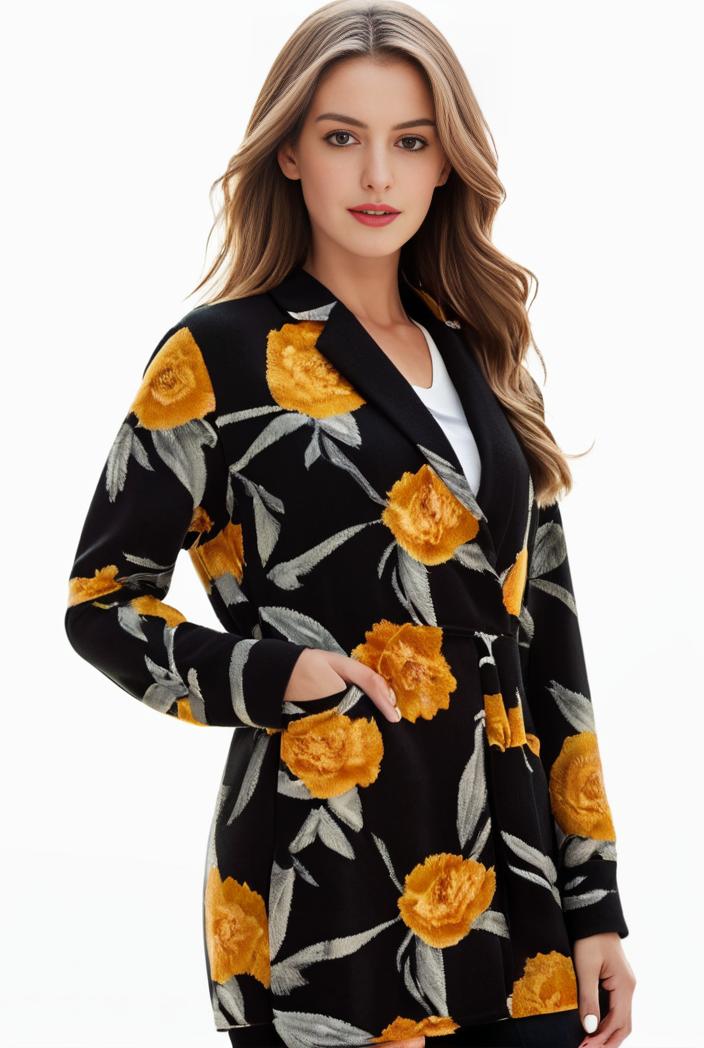 plus size halloween coat women s pus allover cat pumpkin print long sleeve open front medium stretch cardigan overcoat 135629