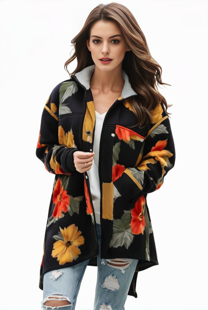 plus size halloween coat women s pus allover cat pumpkin print long sleeve open front medium stretch cardigan overcoat 135641