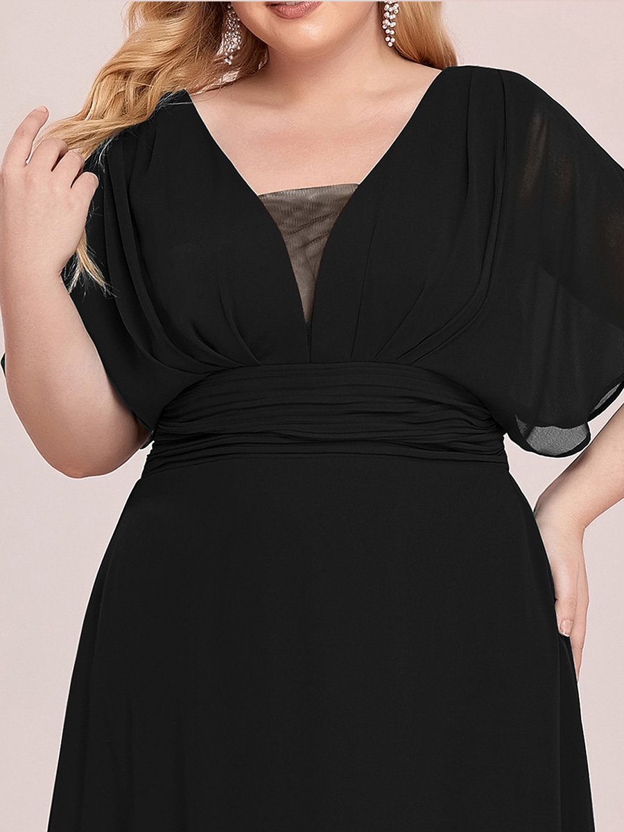 A-Line Chiffon Plus Size Empire Waist Evening Dress