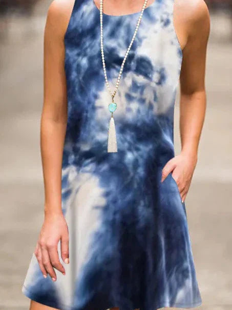 New Women Summer Dress Fashion Floral Print Sleeveless Dresses Casual Dresses Female Robe 50 Colors Vestidos Midi Sundress