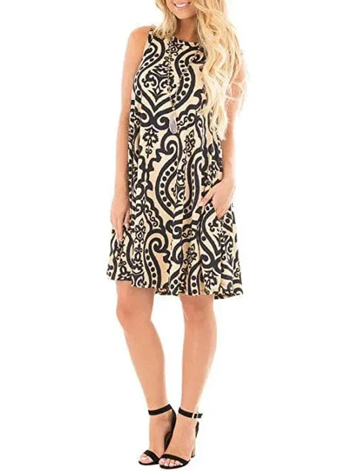 New Women Summer Dress Fashion Floral Print Sleeveless Dresses Casual Dresses Female Robe 50 Colors Vestidos Midi Sundress