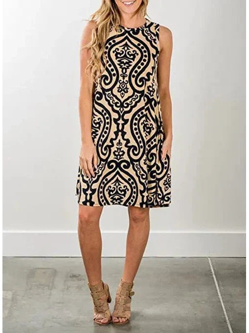 New Women Summer Dress Fashion Floral Print Sleeveless Dresses Casual Dresses Female Robe 50 Colors Vestidos Midi Sundress