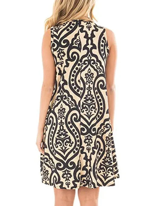 New Women Summer Dress Fashion Floral Print Sleeveless Dresses Casual Dresses Female Robe 50 Colors Vestidos Midi Sundress