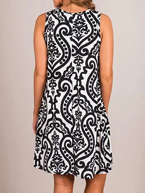 New Women Summer Dress Fashion Floral Print Sleeveless Dresses Casual Dresses Female Robe 50 Colors Vestidos Midi Sundress