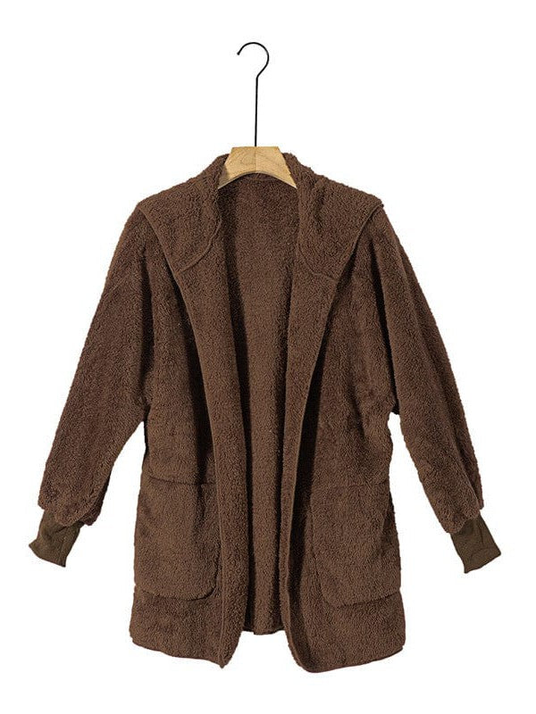 Women's Cozy Hooded Cardigan in Various Colors and Large Sizes
