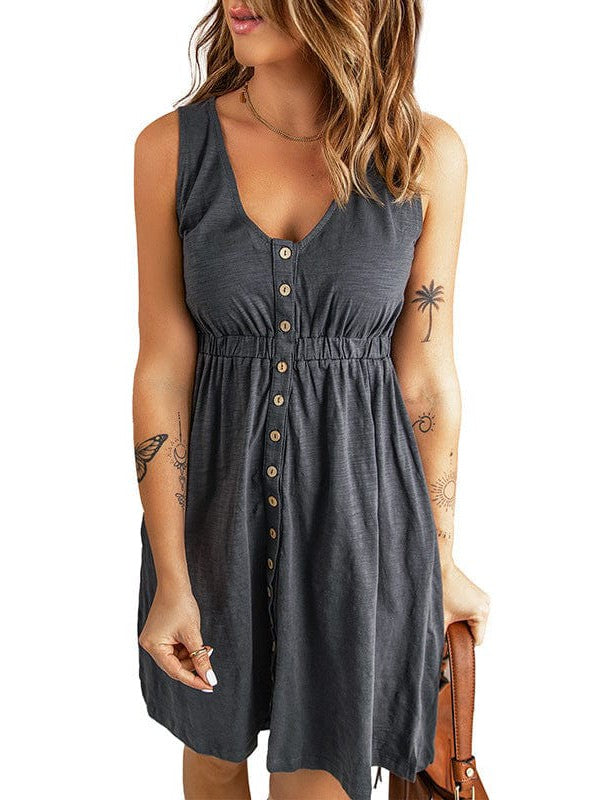 Off-Shoulder Sleeveless A-line Short Skirt in Various Colors