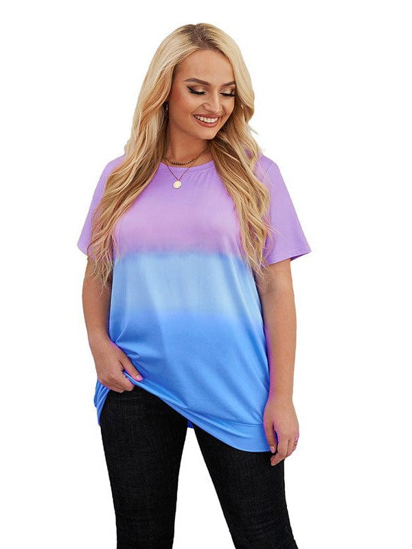 Women's Plus Size Tie-Dye Casual T-shirt