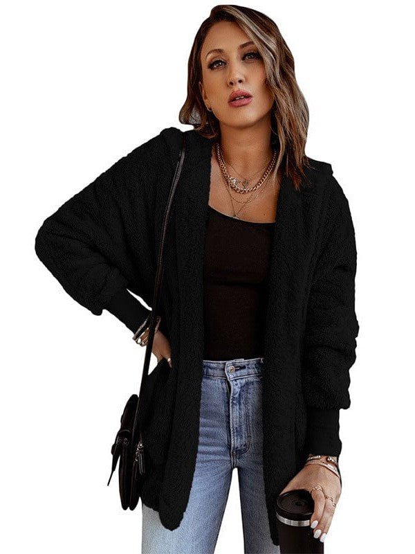 Women's Cozy Hooded Cardigan in Various Colors and Large Sizes
